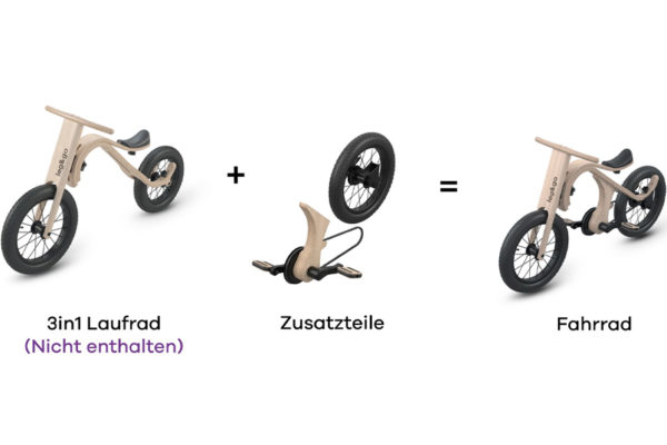 Bicicleta evolutiva de madera